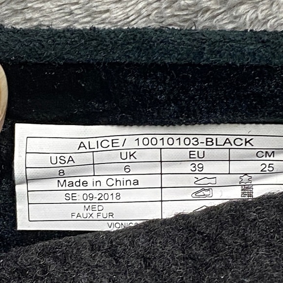 Vionic Alice Moccasin Loafers Womens 8 Black Suede Faux Fur Satin Bow Driving - Picture 5 of 10